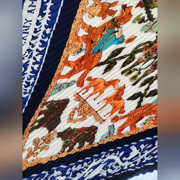 Hermès Early America Plissé 90 scarf With Box - Picture 10 of 17